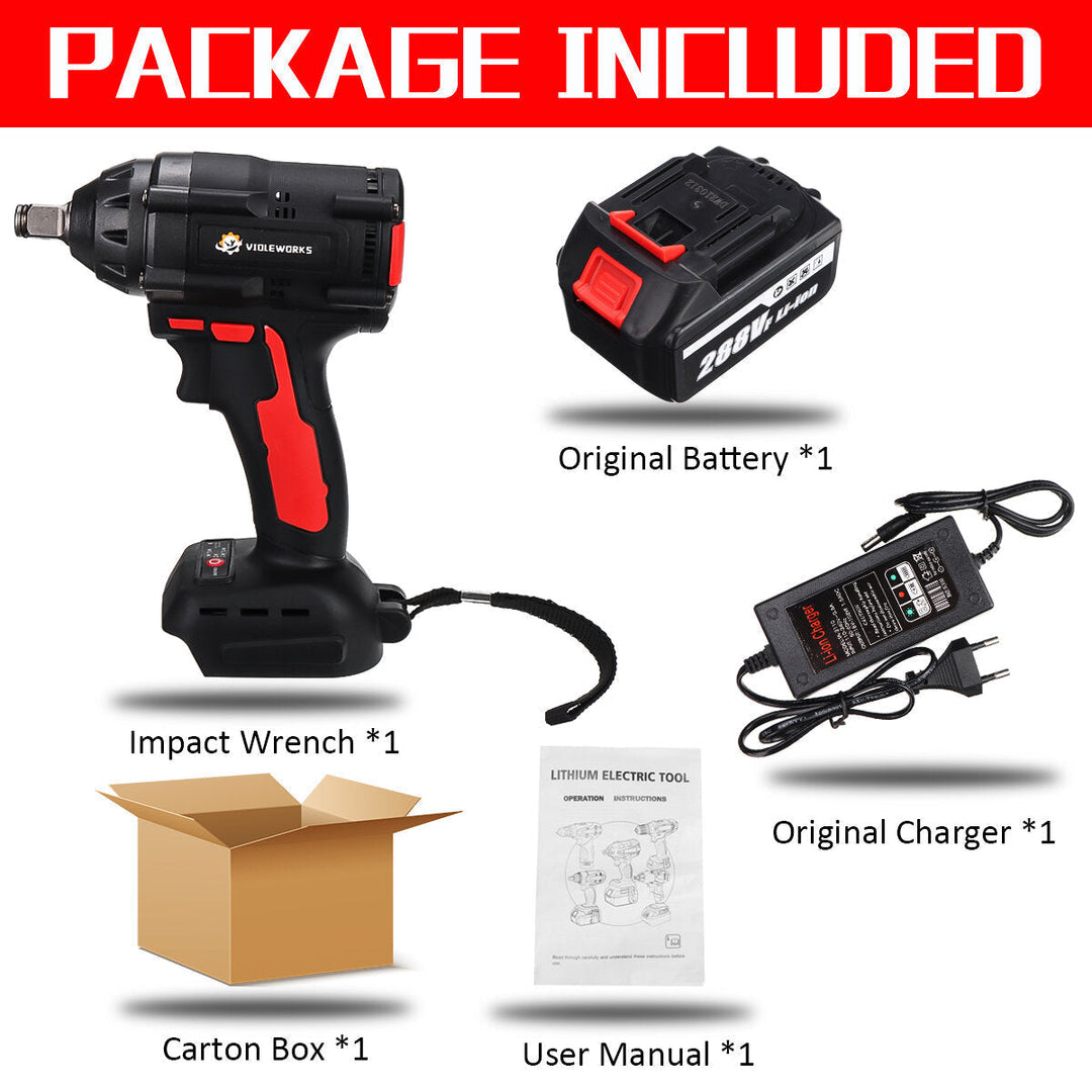 1,2Inch 520NM Max. Brushless Impact Wrench Li-ion Electric Wrench Image 9