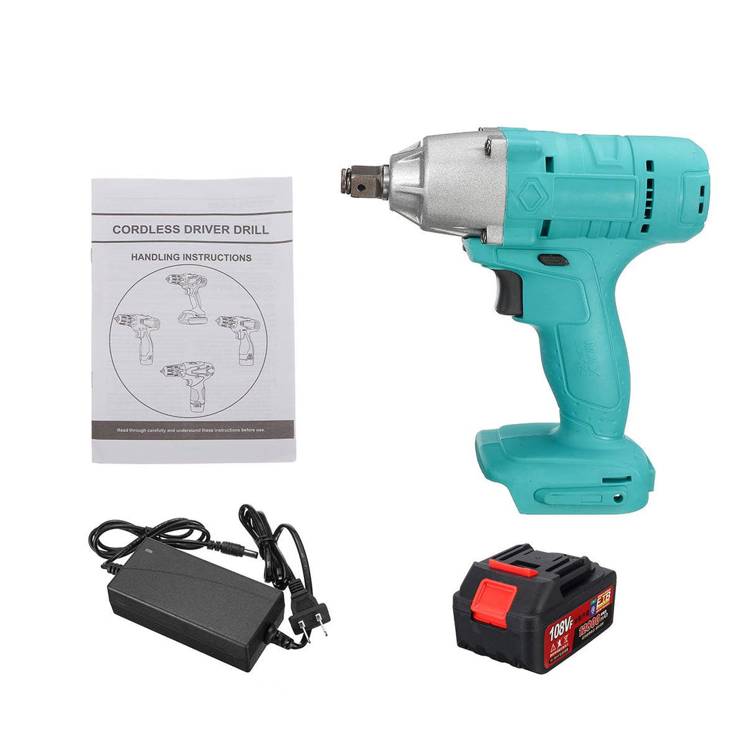 108VF 12800mAh Lithium-Ion Battery Electric Cordless Impact Wrench Drill Driver Kit Image 1