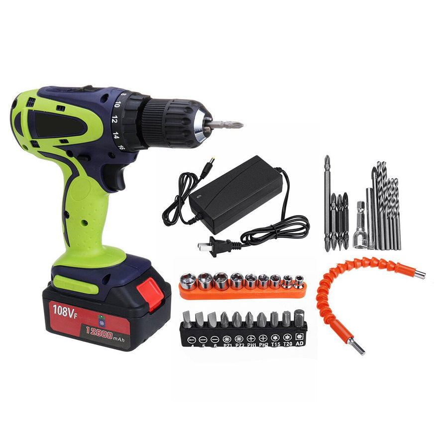 108VF 12800mAh Dual Speed Cordless Drill Multi-functional High Power Household Electric Drills Image 1