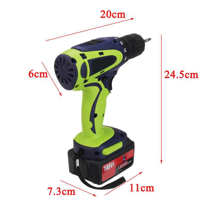 108VF 12800mAh Dual Speed Cordless Drill Multi-functional High Power Household Electric Drills Image 2