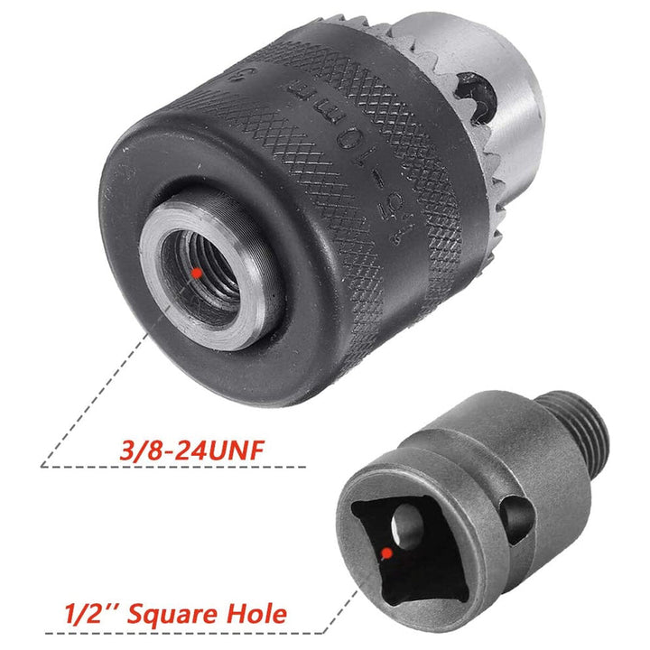 10mm Drill Chuck Drill Adapter 1,2 Inch Changed Impact Wrench Into Eletric Drill Image 4