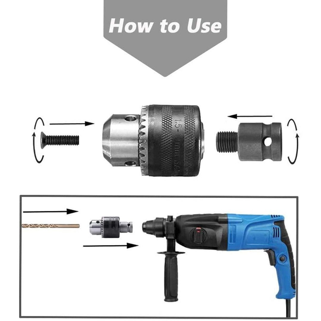 10mm Drill Chuck Drill Adapter 1,2 Inch Changed Impact Wrench Into Eletric Drill Image 5