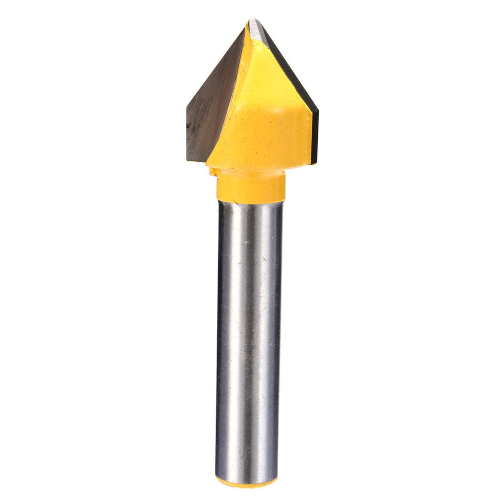 1,4 Inch Shank 60 Degree V Groove Router Bit Carbide Tipped Hardwood Cutting Cutter Image 2