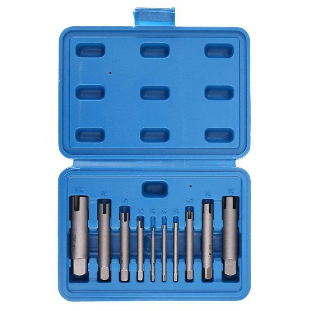 10Pcs Damaged Taps Remover Screw Tap Extractor Set Broken Taps Removal Kit Image 1