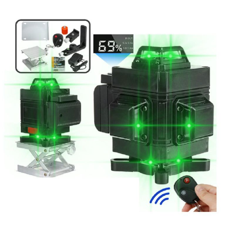 110-220V 4D 16 Lines Laser Level Green Light Level with Remote Control Waterproof Measuring Tool Image 2