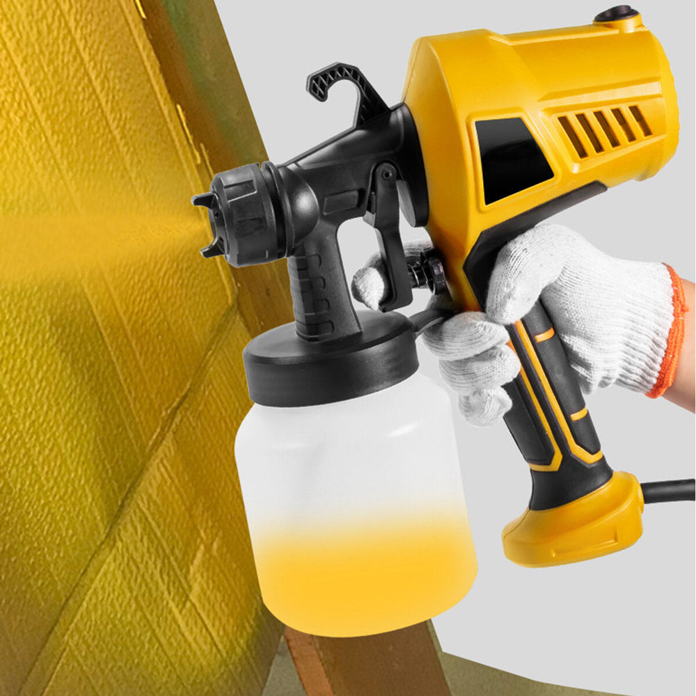 110V 500W 50Hz Yellow Plastic Portable High Voltage Electric Paint Spray Gun Image 2