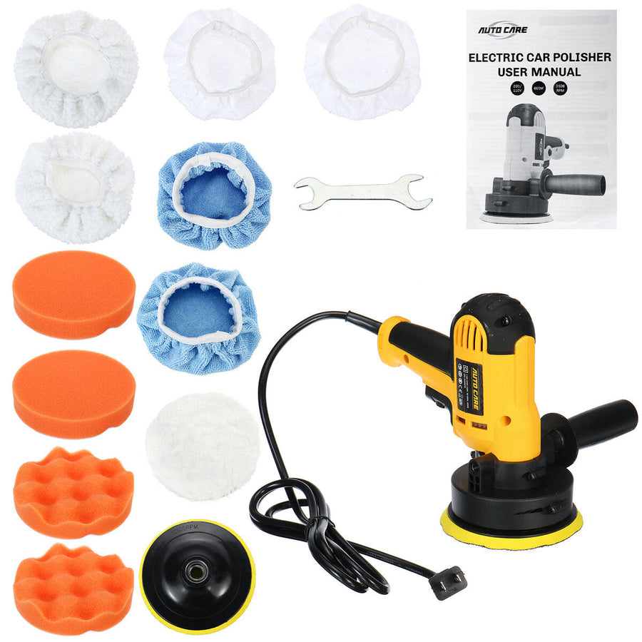 110V-130V 600W Car Polisher Buffer Sander Polishing Machine Kit Buffing Pad Wax Bonnet Image 1