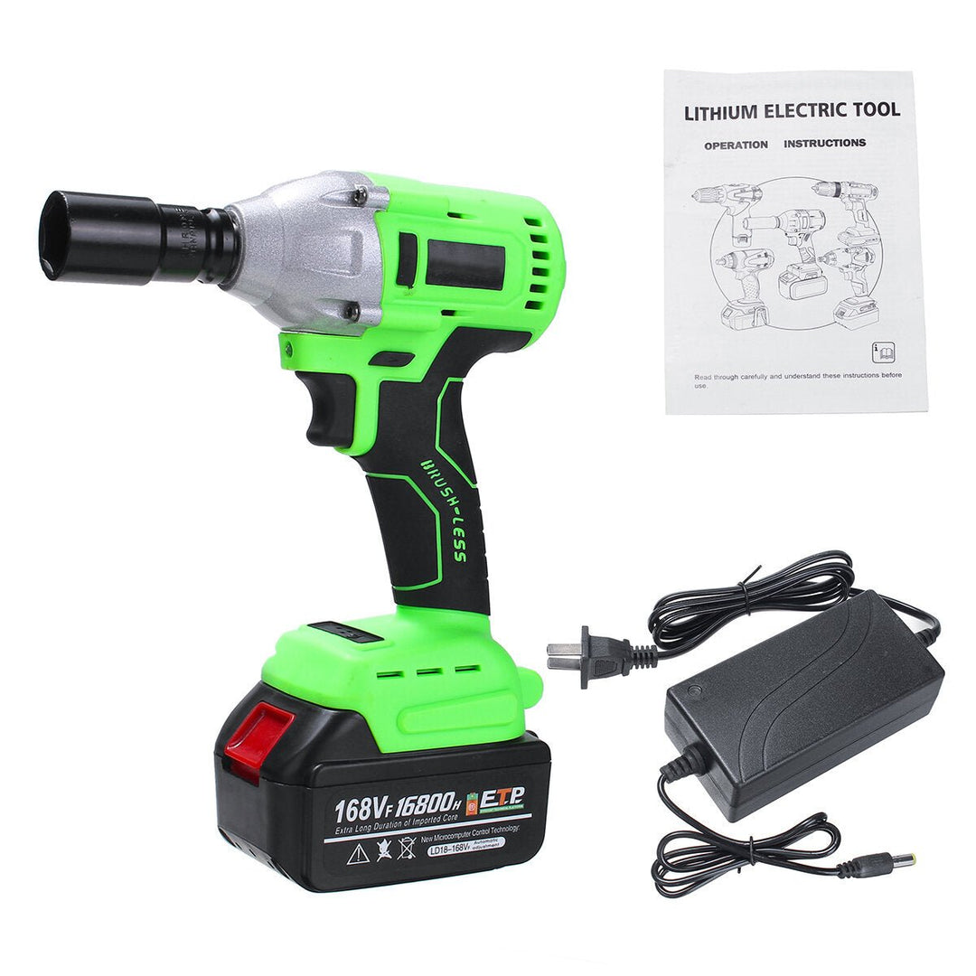 168VF 550N.m Cordless Electric Wrench One Battery One Charger Image 1