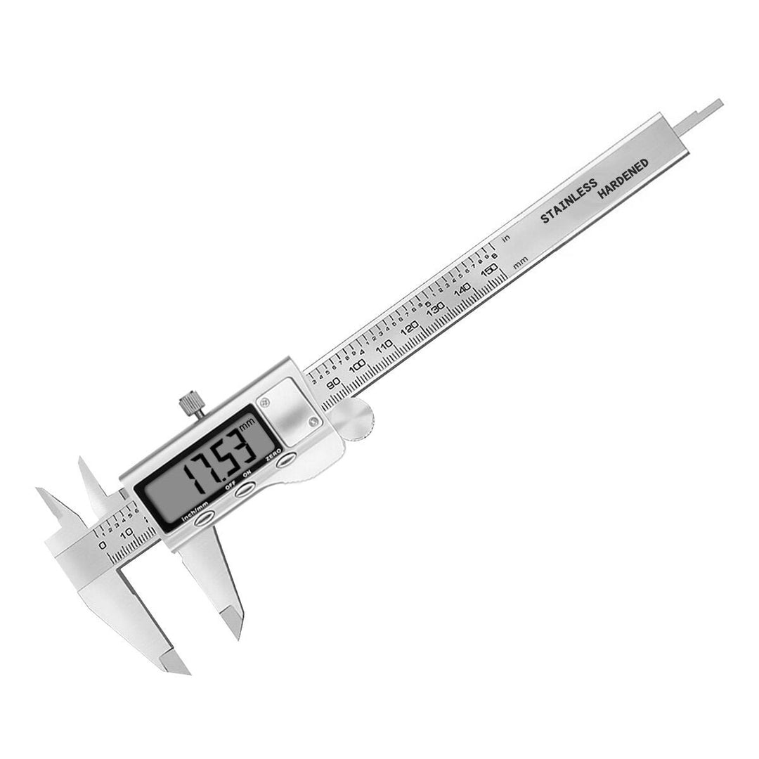 150mm 6 inch LCD Digital Stainless Caliper Guage Metric Conversion and Zero Buttons Image 2