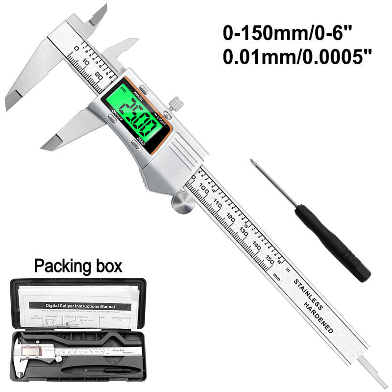 150mm LCD Stainless Steel Digital Caliper with Backlight Electronic Vernier Caliper 6 inch Micrometer Ruler Calipers Image 3