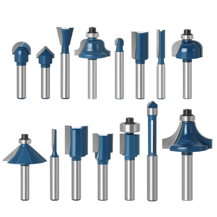 15Pcs 1,4 Inch Shank Router Bit Set Woodworking Milling Cutter 6.35mm Shank Drill Bits Image 1