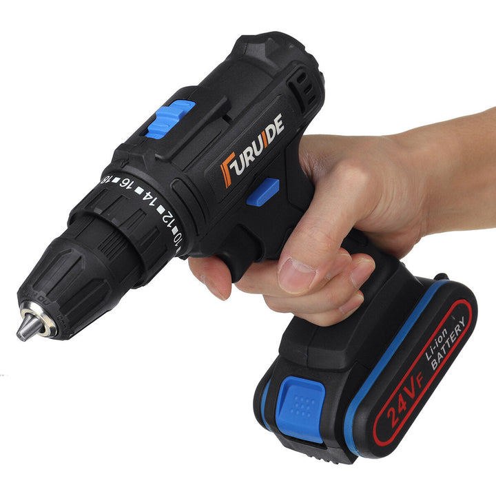 12V 3900mAh 2 Speed Electric Cordless Drill Driver Power Tool w, Bits Set and Battery Image 2