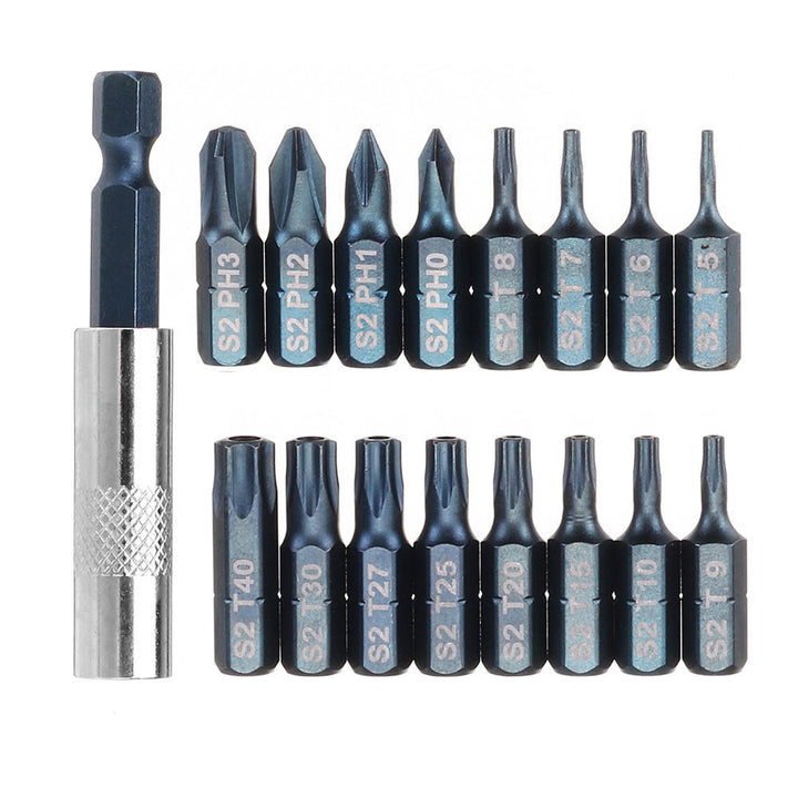 17 In 1 Screwdriver Bit Set Alloy Steel 1,4 Inch Hex Shank Screwdriver Image 1