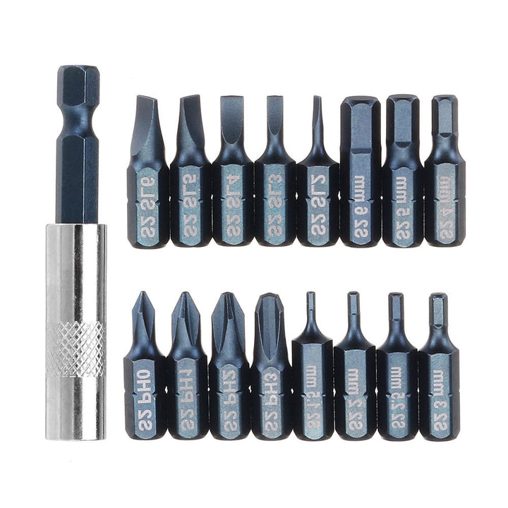 17 In 1 Screwdriver Bit Set Alloy Steel 1,4 Inch Hex Shank Screwdriver Image 3