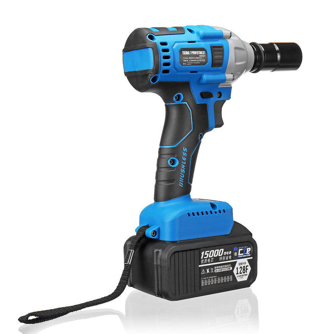 15000mAh Electric Impact Wrench 340Nm Cordless Brushless with 2 Lithium Battery Image 2