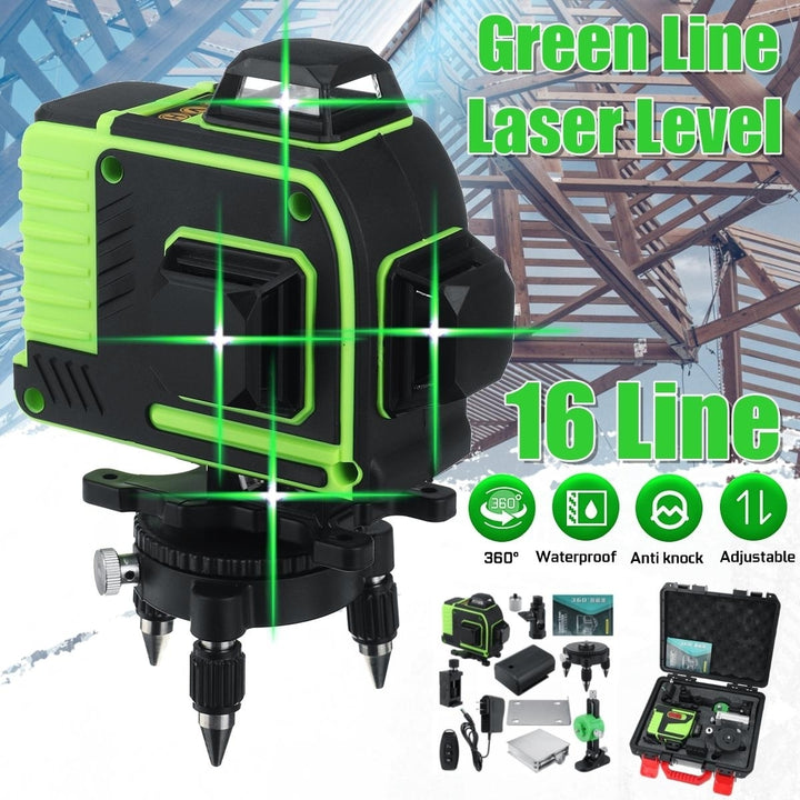 16 Line 360 Horizontal Vertical Cross 3D Green Light Laser Level Self-Leveling Measure Super Powerful Laser Beam Image 2