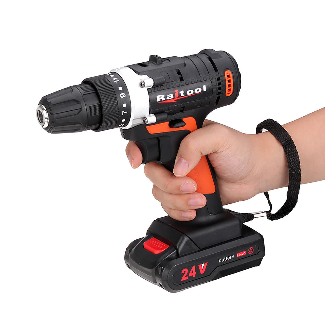 12V,24V Lithium Battery Power Drill Cordless Rechargeable 2 Speed Electric Drill Image 4