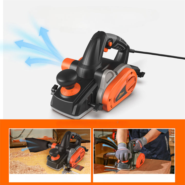 1200W 10-Amp Electric Corded Hand Planer 4-3,8-Inch Woodworking Cutting Machine Image 5