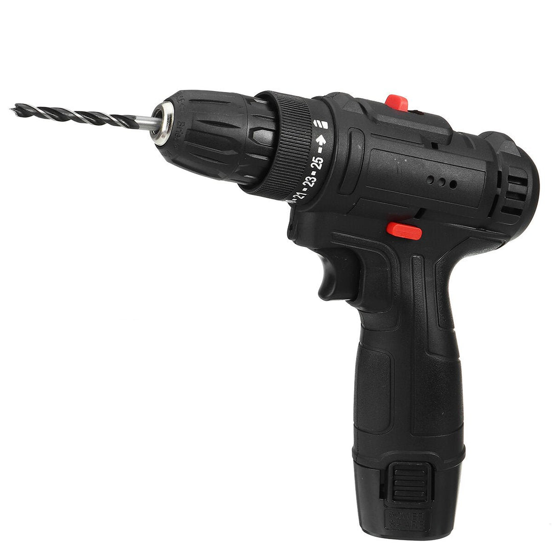 12V LED Cordless Electric Impact Hammer Drill Rechargeable Screwdriver W, 2pcs Battery Image 9