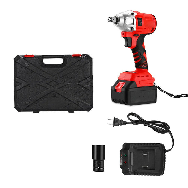 18V 1,2" 10000mAh Brushless Cordless Impact Wrench 350Nm Electric Drilling Tool with LED Light Image 1