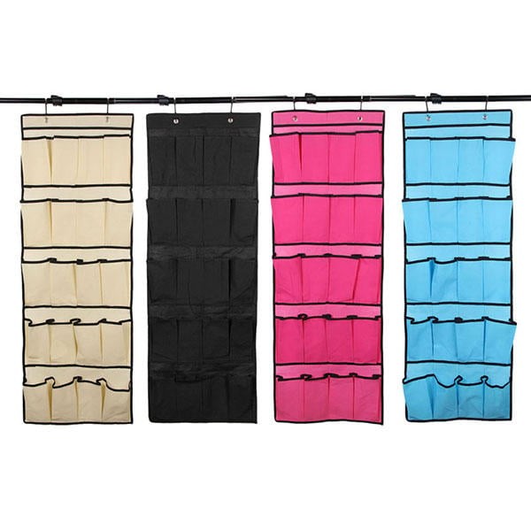 20 Pockets Door Shoe Organizer Non Woven Hanging Storage Bag Image 1