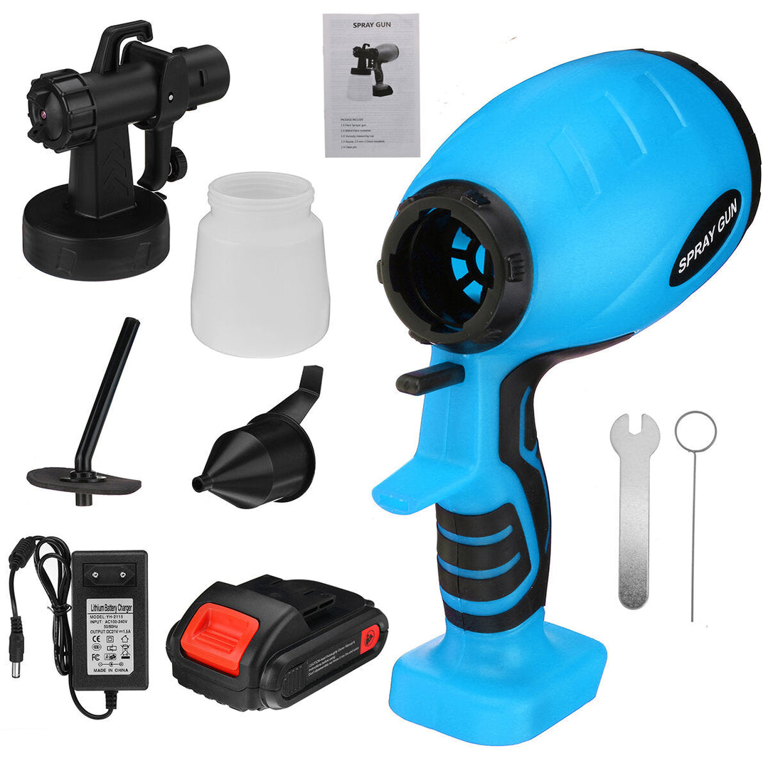 2000mAh Portable Electric Paint Sprayer Wireless Handheld Spray Guns Home Indoor Fence Painting Tool Image 10