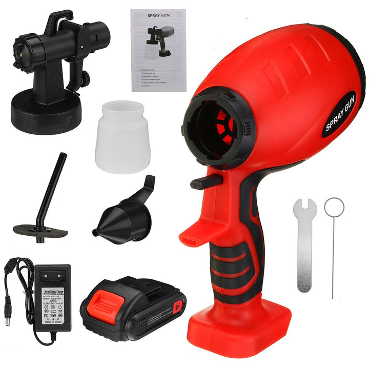 2000mAh Portable Electric Paint Sprayer Wireless Handheld Spray Guns Home Indoor Fence Painting Tool Image 11