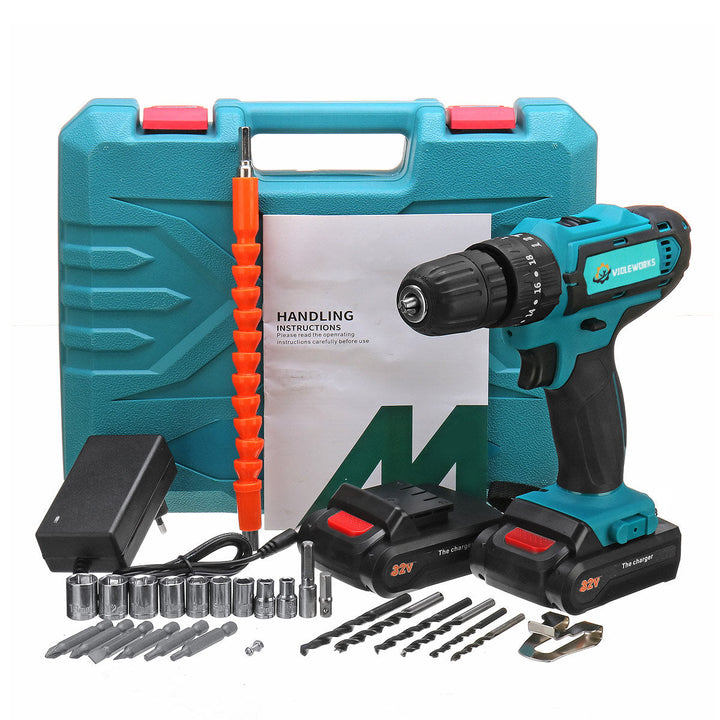 2 Speed Power Drills 6000maAh Cordless Drill 3 IN 1 Electric Screwdriver Hammer Drill Image 1