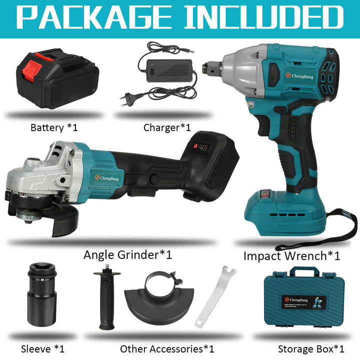 2 IN 1 Cordless Impact Wrench Angle Grinder For Makita 18V Battery Image 3