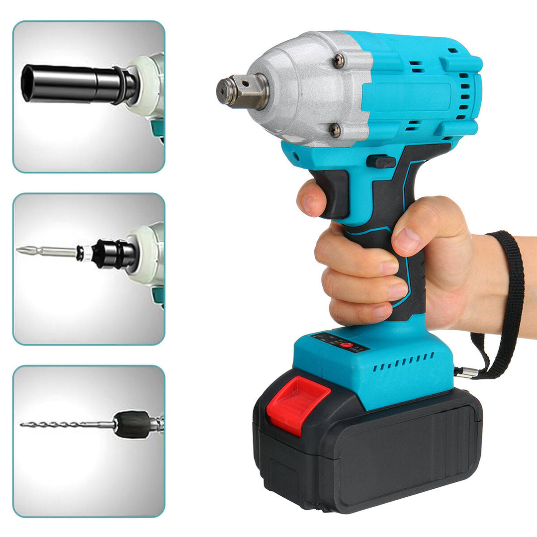 21V 520N.m Electric Cordless Impact Wrench 1,2" Brushless Driver Drill 5pcs Sockets Also Adapted To Makita Battery Image 6