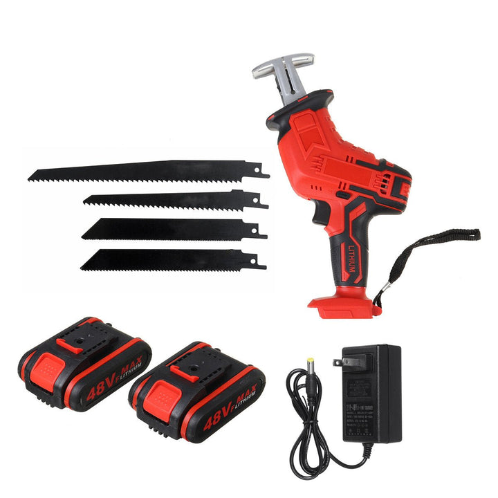 21V Cordless Reciprocating Saw Electric Saw W, 4 Saw Blades Metal Cutting Woodworking W, 1,2 Lithium Battery Image 9