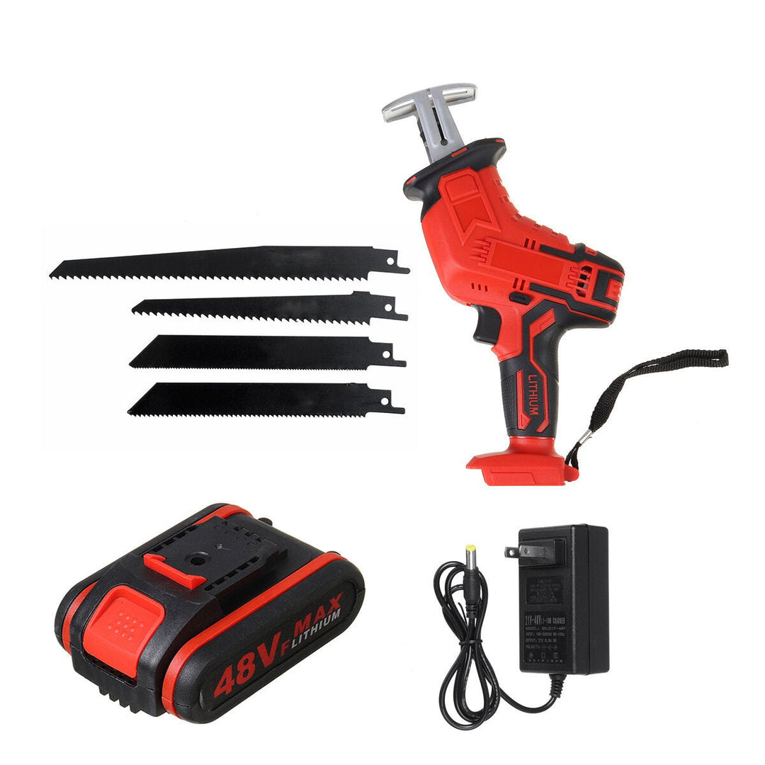 21V Cordless Reciprocating Saw Electric Saw W, 4 Saw Blades Metal Cutting Woodworking W, 1,2 Lithium Battery Image 10