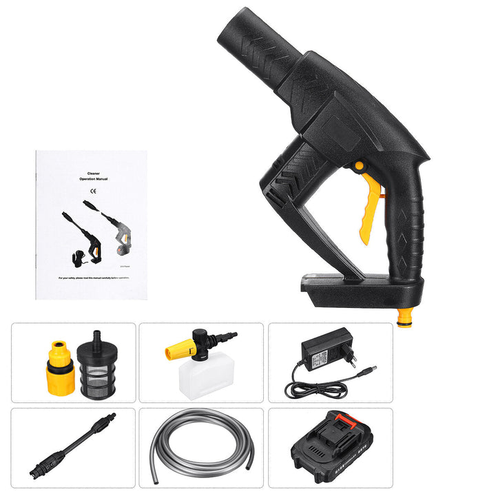 21V Wireless High Pressure Washer Portable Car Washing Machine Water Cleaner Spray Guns W, None,1,2 Battery Image 3