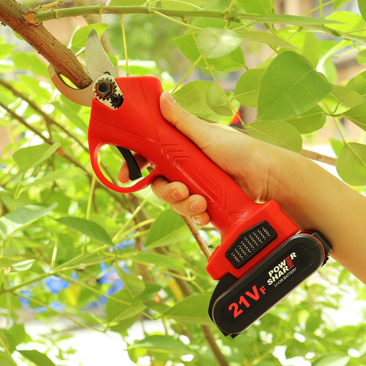 21V Wireless 25mm Rechargeable Electric Scissors Branch Pruning Shear Tree Cutting Tools Image 9