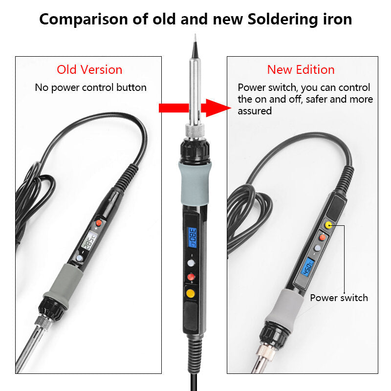 220V 80W Digital Soldering Iron Soldering Iron Stand Soldeirng Iron Welding Tools with 5 Soldering Iron Tips Image 4