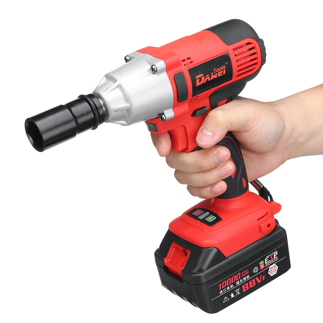 21V Li-ion Electric Impact Wrench Cordless High Torque Power Wrench with 2 Battery Image 5