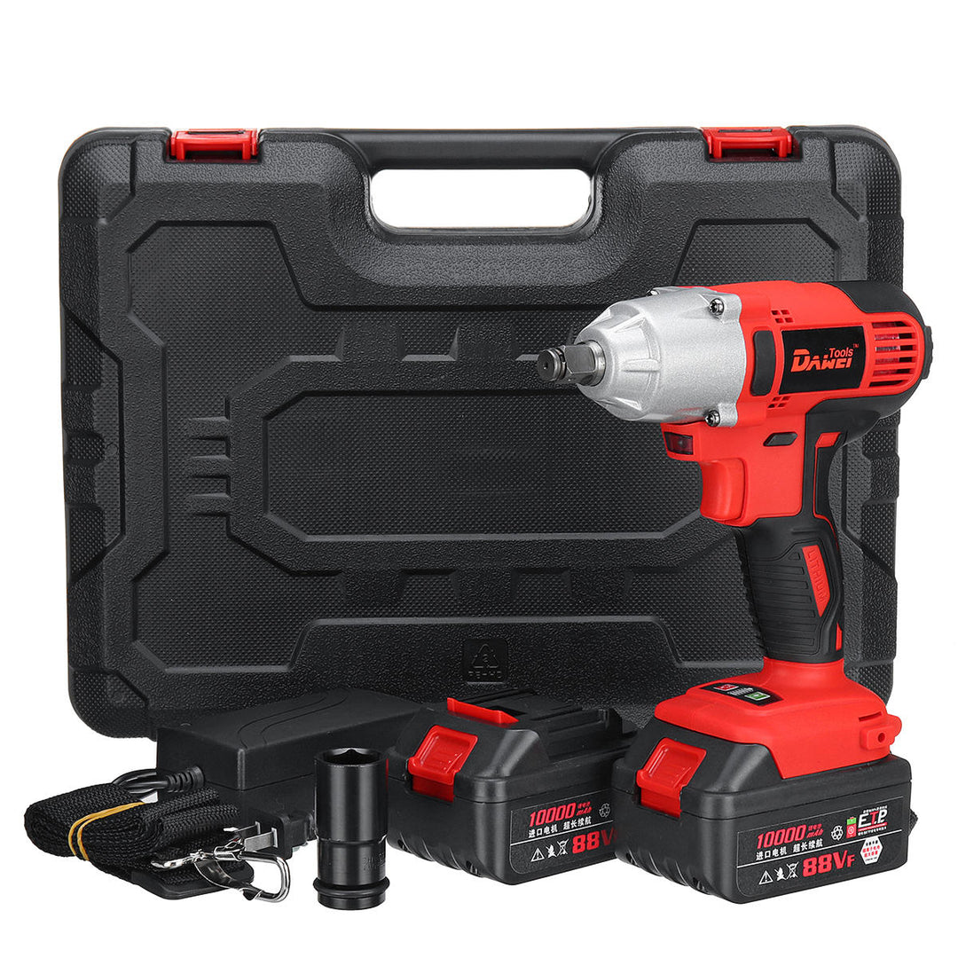 21V Li-ion Electric Impact Wrench Cordless High Torque Power Wrench with 2 Battery Image 9