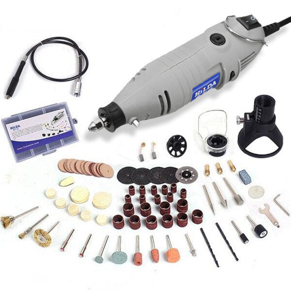 220V 150W Variable Speed Electric Grinder with 91pc Accessories Mini Rotary Tool Drill Image 1