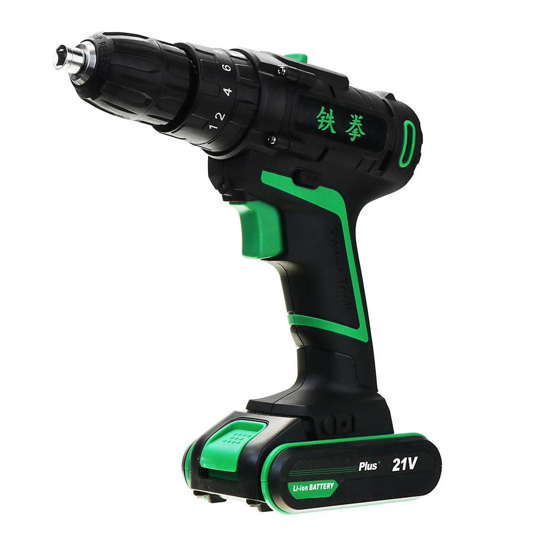 21V 1500mAh Li-ion Battery Cordless Electric Hammer Power Drill 2 Speed Power Screwdriver Image 1