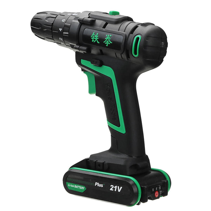 21V 1500mAh Li-ion Battery Cordless Electric Hammer Power Drill 2 Speed Power Screwdriver Image 4