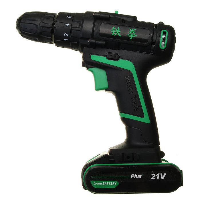 21V 1500mAh Li-ion Battery Cordless Electric Hammer Power Drill 2 Speed Power Screwdriver Image 1