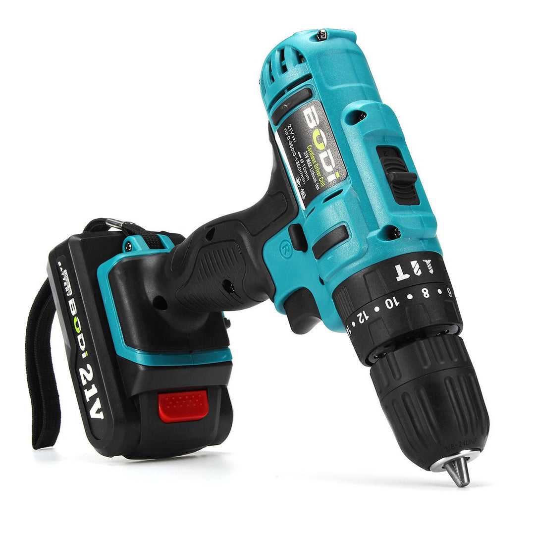 21V 2-Speed Electric Cordless Power Drills Kit 3,8" Driver Screwdriver Image 5