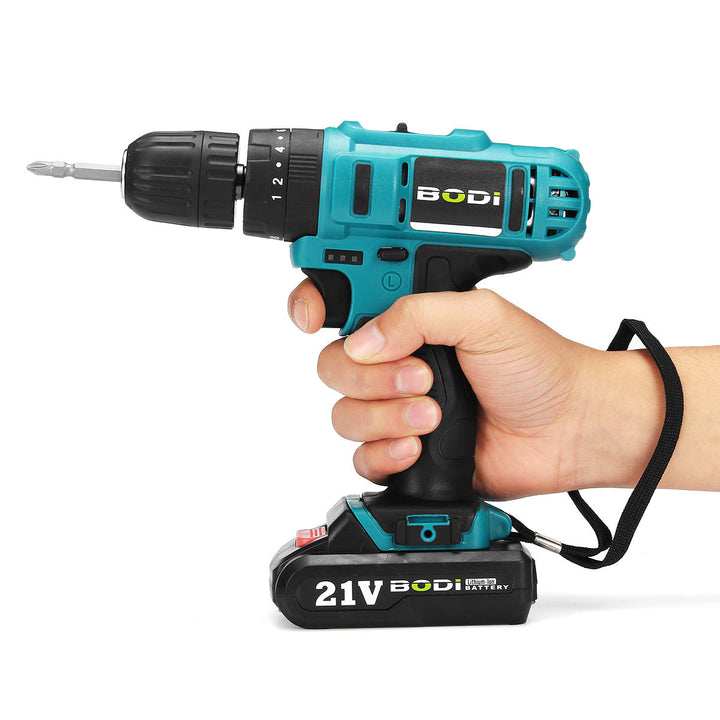 21V 2-Speed Electric Cordless Power Drills Kit 3,8" Driver Screwdriver Image 6