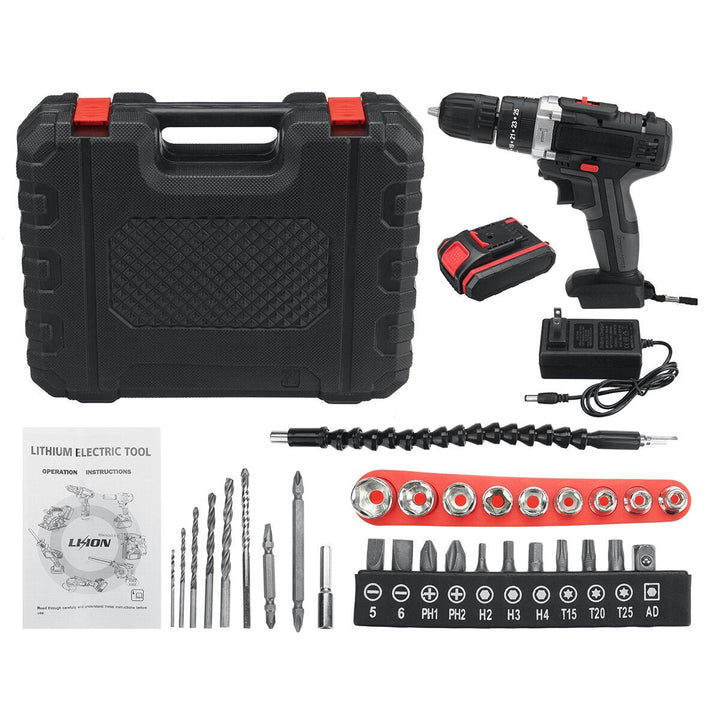 21V 22800mAh Cordless Rechargable 3 In 1 Power Drills Impact Electric Drill Driver Image 1