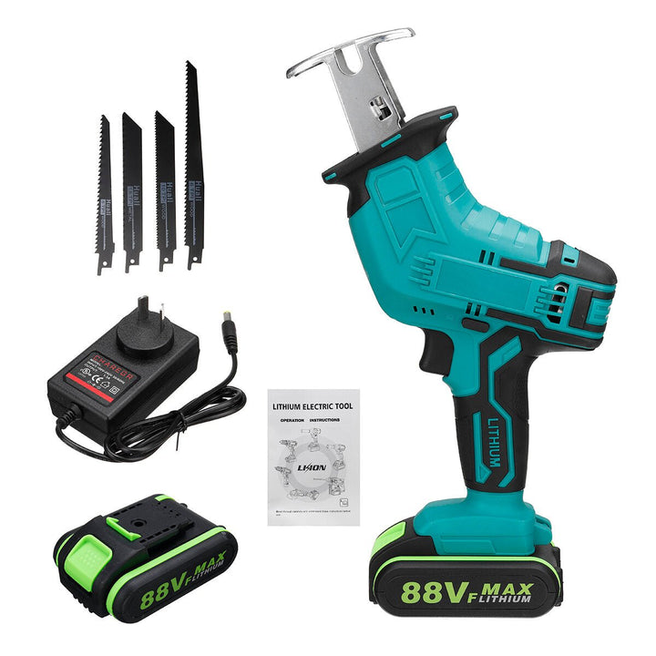 220V Rechargeable Cordless Reciprocating Saw Handheld Wood With Metal Cutting Kit Image 1