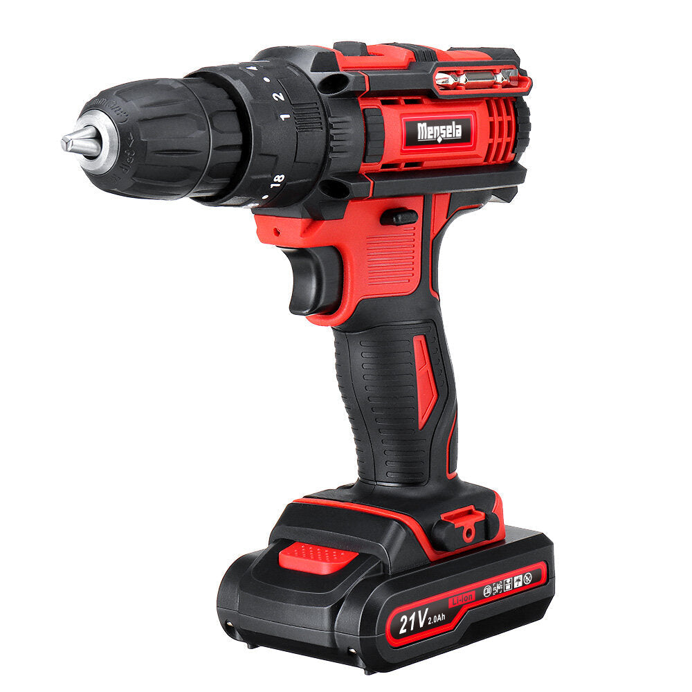 21V 3 In 1 Cordless Drill Power Drill Driver Hammer Combo Kit Double Speed with LED lighting 2Pcs 2.0Ah Battery Image 4