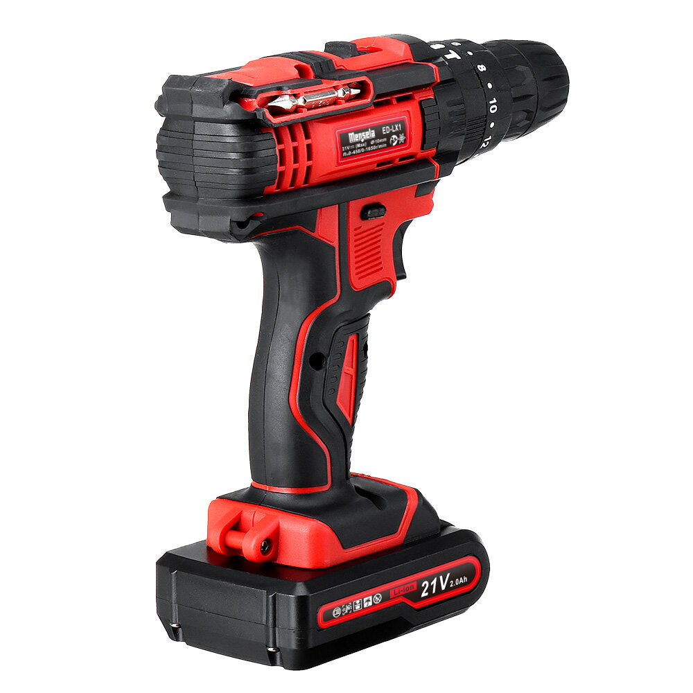 21V 3 In 1 Cordless Drill Power Drill Driver Hammer Combo Kit Double Speed with LED lighting 2Pcs 2.0Ah Battery Image 6