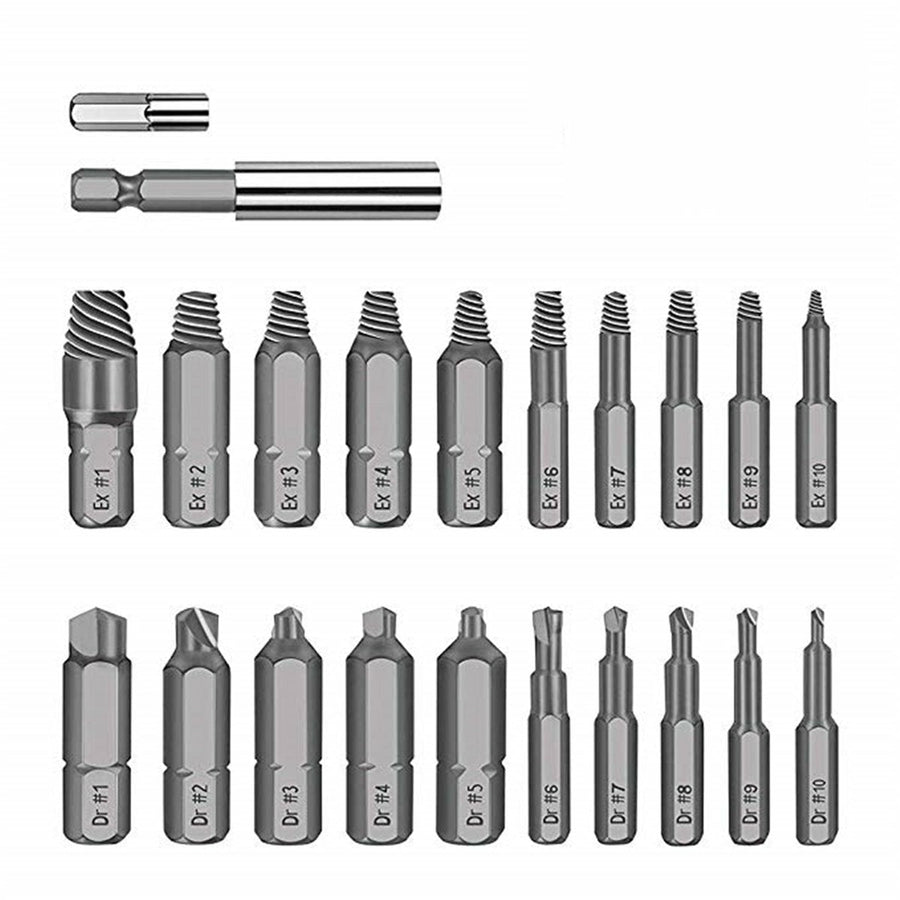 22pcs Damaged Screw Extractor Set for Broken Screw HSS Broken Bolt Extractor Screw Remover Kits Image 1