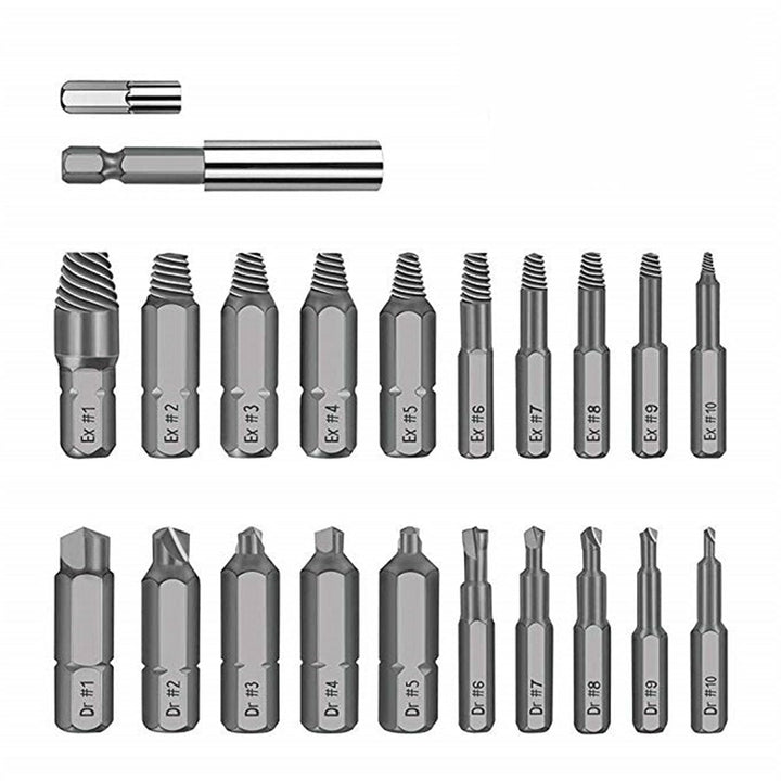 22pcs Damaged Screw Extractor Set for Broken Screw HSS Broken Bolt Extractor Screw Remover Kits Image 10