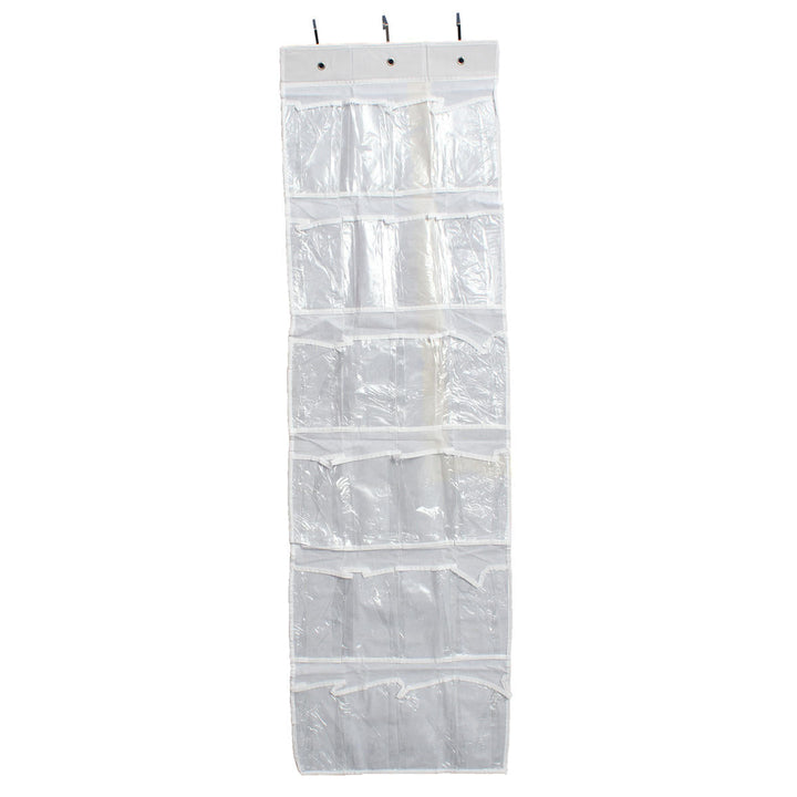 24Pocket Hanging Over Door Stainless Steel Holder Shoes Nonwoven Fabric Organizer Storage Door Wall Closet Bag Image 2